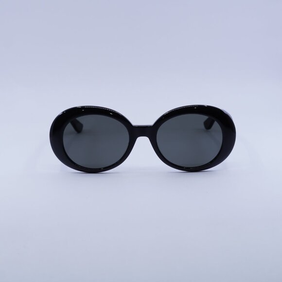 Saint Laurent SL98 CALIFORNIA 002 Sunglasses Black Oval Frame, Grey Lenses main image 5